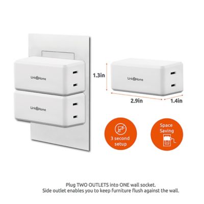 Image showing 5 th Link2Home 10A 1-Outlet Wireless Remote Control Compact Side Plug Light Switch Outlet