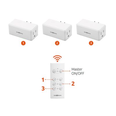 Image showing  10A 1-Outlet Wireless Remote Control Compact Side Plug Light Switch Outlets, 3-Pack