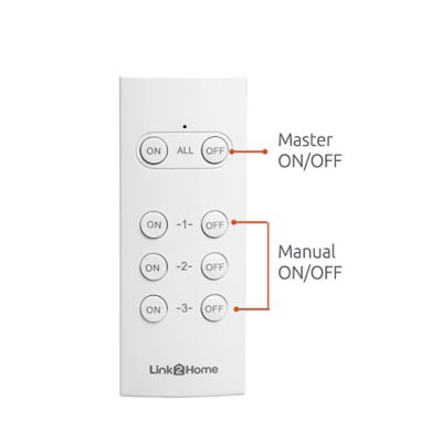 Image showing 5 th Link2Home 10A 1-Outlet Wireless Remote Control Compact Side Plug Light Switch Outlets, 3-Pack