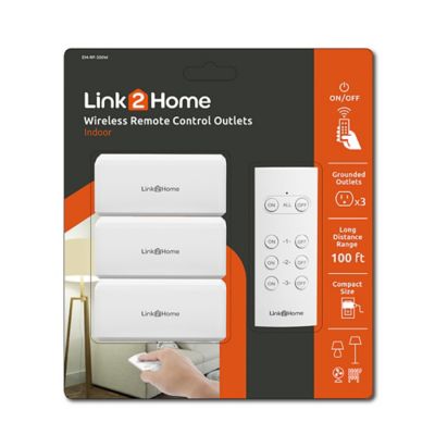 Image showing 9 th Link2Home 10A 1-Outlet Wireless Remote Control Compact Side Plug Light Switch Outlets, 3-Pack