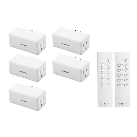 Link2Home Wireless Remote Control Light Switch Outlets, 100 ft. Range, Unlimited Connections, Compact Side Plug