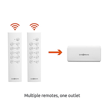 Link2Home Wireless Remote Control Outlet Light Switch, 100 ft Range, Unlimited