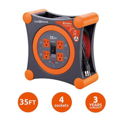 Image showing  35 ft. Indoor/Outdoor Cable Extension Cord Reel, 4 Outlets, 14 AWG SJTW