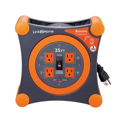 Image showing  35 ft. Indoor/Outdoor Cable Extension Cord Reel, 4 Outlets, 14 AWG SJTW