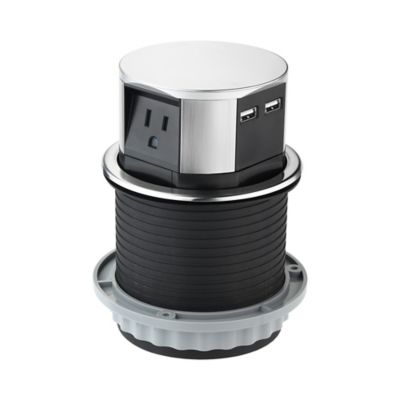 Image showing  15A 3-Outlet Space Saver Pop-Up Outlet with 2 USB Ports