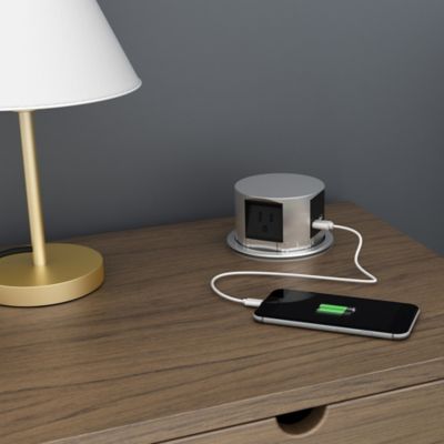 Image showing 9 th Link2Home 15A 3-Outlet Space Saver Pop-Up Outlet with 2 USB Ports