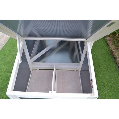 Image showing  Modern Polycarbonate Chicken Coop with Attached Run and Metal Pull-Out Tray