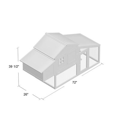 Image showing 8 th Coop King Modern Polycarbonate Chicken Coop with Attached Run and Metal Pull-Out Tray