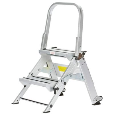 Xtend & Climb 2-Step Ultra Duty Aluminum Folding Stool with Handrail - ANSI Type IAA - 375 lbs. Load Capacity