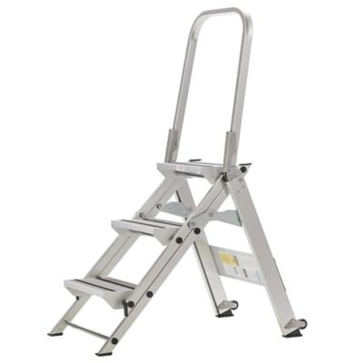 Xtend & Climb WT 3-Step Heavy Duty Aluminum Step Ladder with Handrail, ANSI Type IAA 375 lbs. Duty Rating