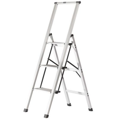 Xtend & Climb 250 lb. Capacity Aluminum Slimline 3-Step Stool with Handle, ANSI Type I