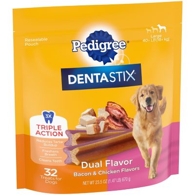 Image showing 7 th DENTASTIX Bacon and Chicken Flavor Dental Bone Dog Treats, Large, 32 ct.