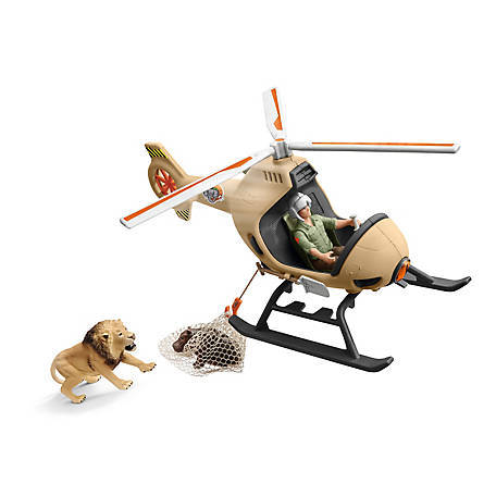 Schleich Animal Rescue Helicopter Toy Playset