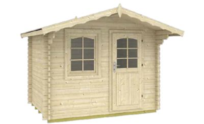 Image showing  7 ft. 1/4 in. x 9 ft. 1/2 in. Log Garden House Hobby Workshop