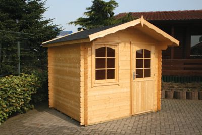 Image showing  7 ft. 1/4 in. x 9 ft. 1/2 in. Log Garden House Hobby Workshop
