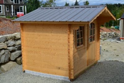 Image showing  7 ft. 1/4 in. x 9 ft. 1/2 in. Log Garden House Hobby Workshop