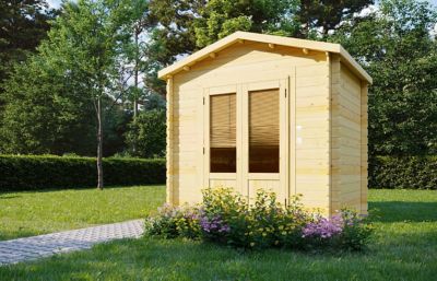 Hud-1 EZ Buildings D.I.Y. Log Style Garden House Storage Building, 49 sq. ft.