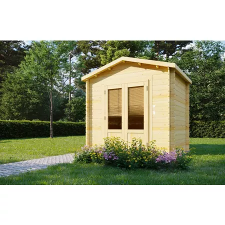 Hud-1 EZ DIY Buildings 49 square foot log garden home storage building. Hobby Greenhouses