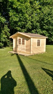 Image showing  8 ft. Milled Log DIY Garden House Building Kit