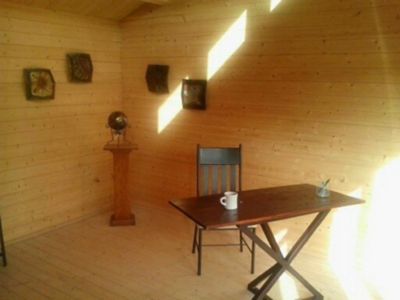 Image showing  8 ft. Milled Log DIY Garden House Building Kit