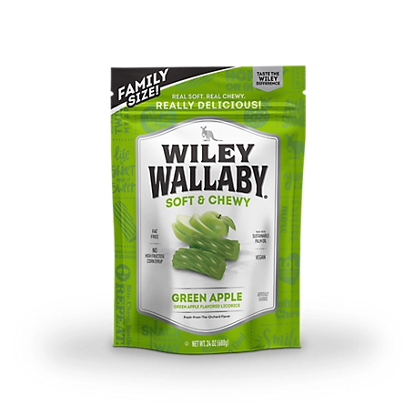 Wiley Wallaby Green Apple Licorice, 24 oz. Pouch