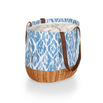 Picnic Time Coronado Canvas and Willow Basket Tote