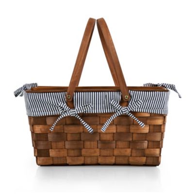 Image showing  Kansas Handwoven Wood Picnic Basket