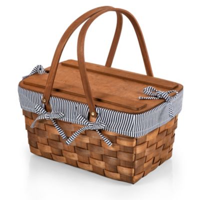 Image showing  Kansas Handwoven Wood Picnic Basket