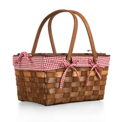 Image showing  Kansas Handwoven Wood Picnic Basket