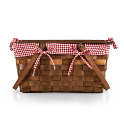 Image showing  Kansas Handwoven Wood Picnic Basket