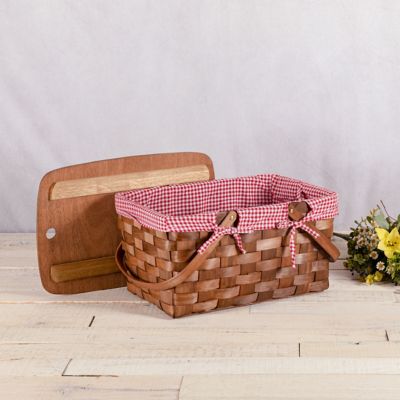 Image showing 5 th Picnic Time Kansas Handwoven Wood Picnic Basket