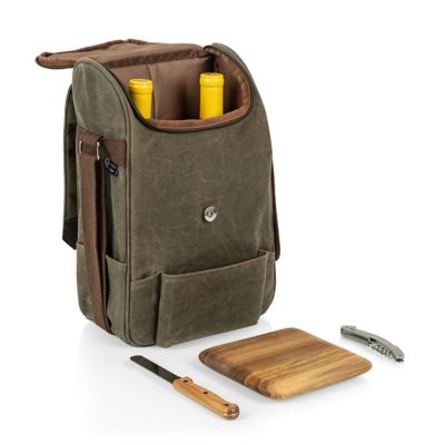 Image showing  2-Bottle Insulated Wine and Cheese Cooler Bag with Cheese Board