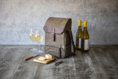 Image showing  2-Bottle Insulated Wine and Cheese Cooler Bag with Cheese Board