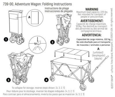Image showing 6 th Oniva Adventure Wagon Portable Utility Wagon, Navy Blue