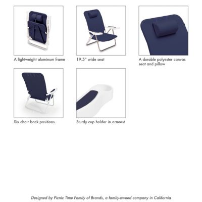 Image showing 7 th Oniva Monaco Reclining Beach Backpack Chair