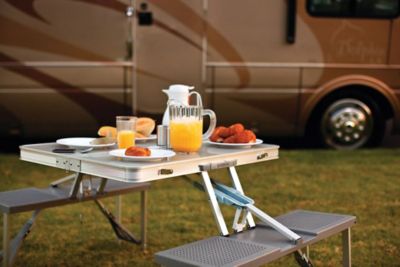 Image showing  Aluminum Portable Picnic Table with Seats