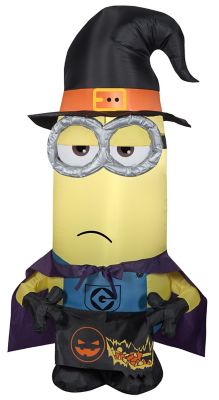 Gemmy Airblown Minion Kevin as Witch Inflatable, Self-Inflates