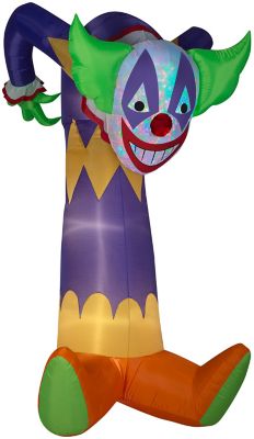 Gemmy Airblown Projection Inflatable Kaleidoscope Clown Decoration, Self-Inflates, Lights Up