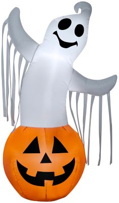 Gemmy Airblown Ghost in a Pumpkin Inflatable, Self-Inflates at Tractor ...