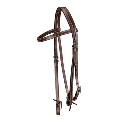 TuffRider Western Browband Headstall with Latigo Bit Ties