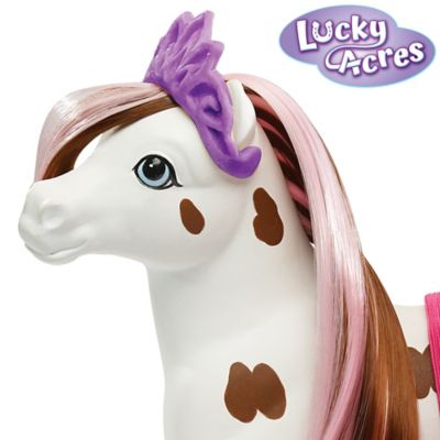 Image showing  Lucky Acres Blossom the Ballerina Horse Color-Changing Bath Toy, Brown/White, Surprise Pink Markings