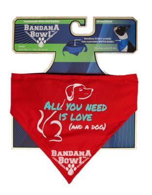 Bandana Bowl Cooling Collar and Polyester Dog Bowl
