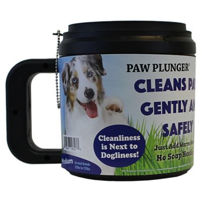Paw Plunger Medium Portable Dog Paw Cleaner, Black