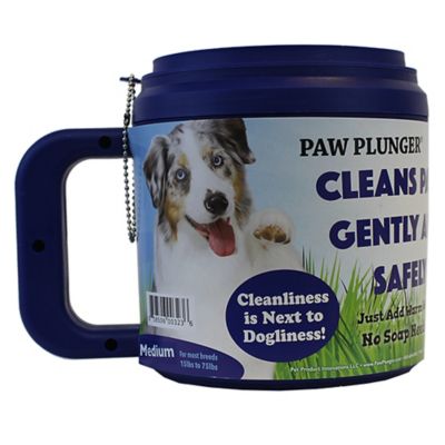 Paw Plunger Medium Portable Dog Paw Cleaner, Blue