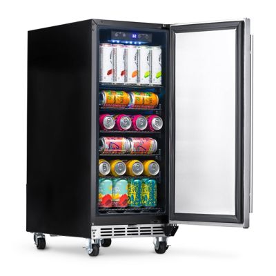 Image showing  90-Can 15 in. Outdoor Beverage Refrigerator, Built-in or Freestanding Fridge in Weatherproof Stainless Steel