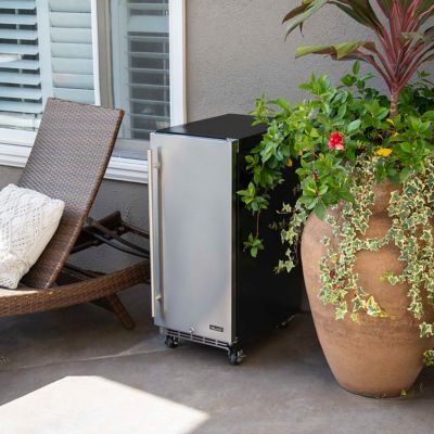 Image showing 7 th NewAir 90-Can 15 in. Outdoor Beverage Refrigerator, Built-in or Freestanding Fridge in Weatherproof Stainless Steel