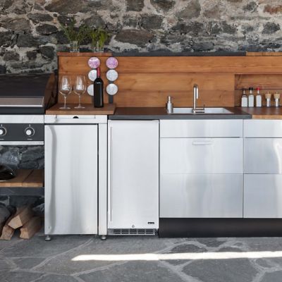 Image showing 8 th NewAir 90-Can 15 in. Outdoor Beverage Refrigerator, Built-in or Freestanding Fridge in Weatherproof Stainless Steel