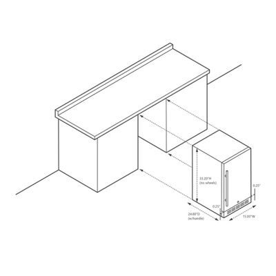 Image showing 9 th NewAir 90-Can 15 in. Outdoor Beverage Refrigerator, Built-in or Freestanding Fridge in Weatherproof Stainless Steel