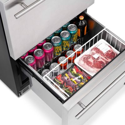 Image showing  20 Bottle and 80 Can Capacity Built-In Dual Drawer Indoor/ Outdoor Wine & Beverage Fridge
