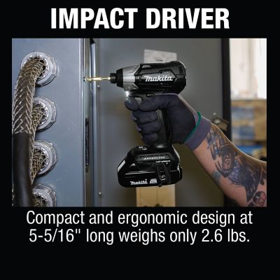 Image showing 6 th Makita Cordless 1/2 in. 18V LXT Lithium-Ion Sub-Compact Brushless Tool Combo Kit, 2 pc., 2.0 Ah